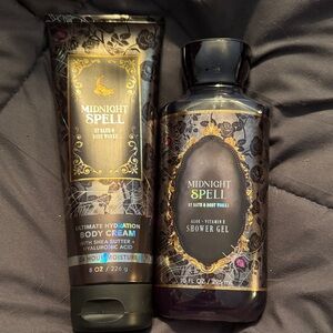 Bath & Body Works Midnight Spell Body Cream & Shower Gel - Black, Gold